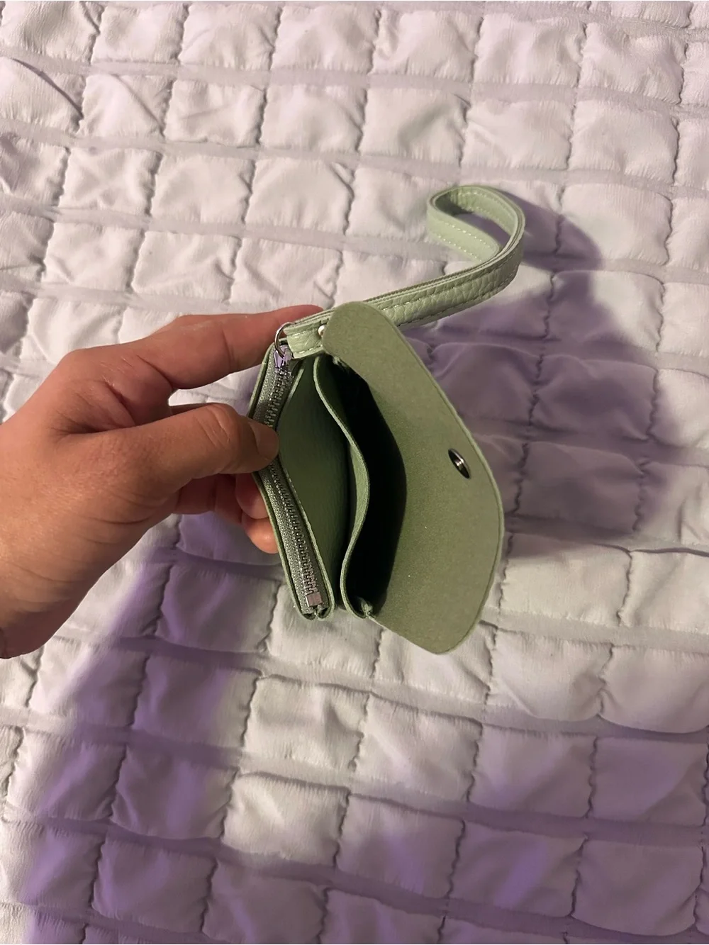 Small Women's Wristlet Wallet - Light Sage